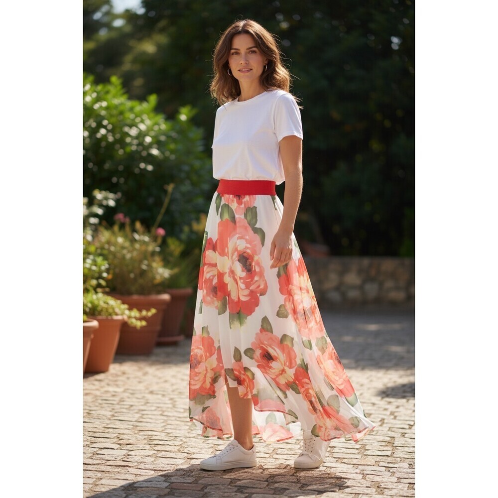 Akira Chicago black label floral chiffon maxi skirt size M